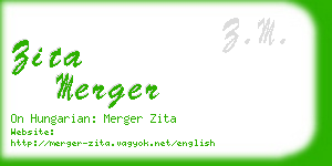zita merger business card